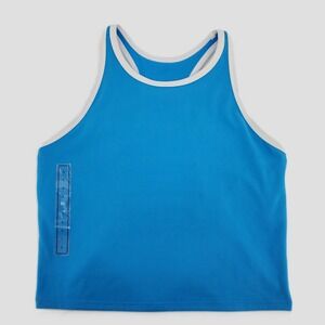 DSG‎ Momentum Shelf Bra Tank Bound Tank Top Moisture Wicking Aqua Blue Girls L